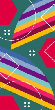 Yaratıcı Soyut Arkaplan Çizgileri, Eğriler ve Parçalı Geometrik Sanat. Tarz Vektör Arkaplanı: Çizgiler, Eğriler ve Dekoratif Şekiller. Poster veya sosyal medya için soyut arkaplan.