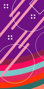 Yaratıcı Soyut Arkaplan Çizgileri, Eğriler ve Parçalı Geometrik Sanat. Tarz Vektör Arkaplanı: Çizgiler, Eğriler ve Dekoratif Şekiller. Poster veya sosyal medya için soyut arkaplan.