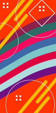 Yaratıcı Soyut Arkaplan Çizgileri, Eğriler ve Parçalı Geometrik Sanat. Tarz Vektör Arkaplanı: Çizgiler, Eğriler ve Dekoratif Şekiller. Poster veya sosyal medya için soyut arkaplan.