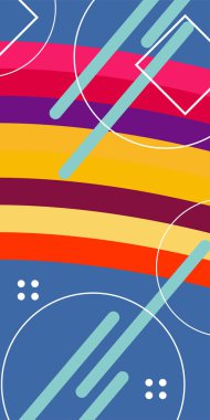 Yaratıcı Soyut Arkaplan Çizgileri, Eğriler ve Parçalı Geometrik Sanat. Tarz Vektör Arkaplanı: Çizgiler, Eğriler ve Dekoratif Şekiller. Poster veya sosyal medya için soyut arkaplan.