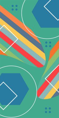 Yaratıcı Soyut Arkaplan Çizgileri, Eğriler ve Parçalı Geometrik Sanat. Tarz Vektör Arkaplanı: Çizgiler, Eğriler ve Dekoratif Şekiller. Poster veya sosyal medya için soyut arkaplan.