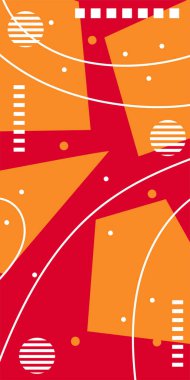 Geometrik Mozaik Sanat Akışkan Eğrileri, Kalın Çizgili ve Dekoratif Şekiller. Poster veya sosyal medya için soyut bir arkaplan. Grafik Mozaik Sanatı: Çizgiler, Eğriler ve Biçimlendirilmiş Geometrik Süsler