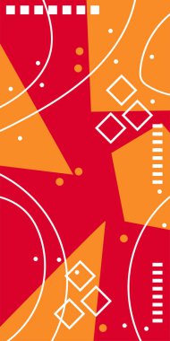 Geometrik Mozaik Sanat Akışkan Eğrileri, Kalın Çizgili ve Dekoratif Şekiller. Poster veya sosyal medya için soyut bir arkaplan. Grafik Mozaik Sanatı: Çizgiler, Eğriler ve Biçimlendirilmiş Geometrik Süsler