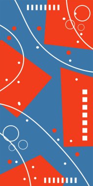 Geometrik Mozaik Sanat Akışkan Eğrileri, Kalın Çizgili ve Dekoratif Şekiller. Poster veya sosyal medya için soyut bir arkaplan. Grafik Mozaik Sanatı: Çizgiler, Eğriler ve Biçimlendirilmiş Geometrik Süsler