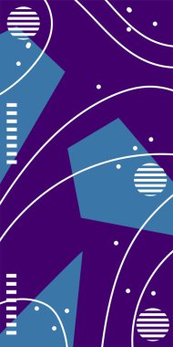 Geometrik Mozaik Sanat Akışkan Eğrileri, Kalın Çizgili ve Dekoratif Şekiller. Poster veya sosyal medya için soyut bir arkaplan. Grafik Mozaik Sanatı: Çizgiler, Eğriler ve Biçimlendirilmiş Geometrik Süsler