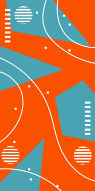 Geometrik Mozaik Sanat Akışkan Eğrileri, Kalın Çizgili ve Dekoratif Şekiller. Poster veya sosyal medya için soyut bir arkaplan. Grafik Mozaik Sanatı: Çizgiler, Eğriler ve Biçimlendirilmiş Geometrik Süsler