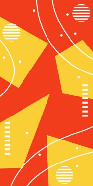 Geometrik Mozaik Sanat Akışkan Eğrileri, Kalın Çizgili ve Dekoratif Şekiller. Poster veya sosyal medya için soyut bir arkaplan. Grafik Mozaik Sanatı: Çizgiler, Eğriler ve Biçimlendirilmiş Geometrik Süsler