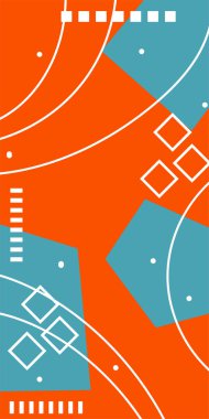 Geometrik Mozaik Sanat Akışkan Eğrileri, Kalın Çizgili ve Dekoratif Şekiller. Poster veya sosyal medya için soyut bir arkaplan. Grafik Mozaik Sanatı: Çizgiler, Eğriler ve Biçimlendirilmiş Geometrik Süsler