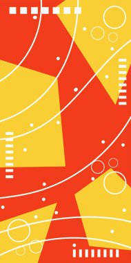 Geometrik Mozaik Sanat Akışkan Eğrileri, Kalın Çizgili ve Dekoratif Şekiller. Poster veya sosyal medya için soyut bir arkaplan. Grafik Mozaik Sanatı: Çizgiler, Eğriler ve Biçimlendirilmiş Geometrik Süsler