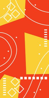 Geometrik Mozaik Sanat Akışkan Eğrileri, Kalın Çizgili ve Dekoratif Şekiller. Poster veya sosyal medya için soyut bir arkaplan. Grafik Mozaik Sanatı: Çizgiler, Eğriler ve Biçimlendirilmiş Geometrik Süsler