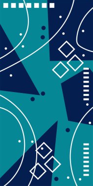 Geometrik Mozaik Sanat Akışkan Eğrileri, Kalın Çizgili ve Dekoratif Şekiller. Poster veya sosyal medya için soyut bir arkaplan. Grafik Mozaik Sanatı: Çizgiler, Eğriler ve Biçimlendirilmiş Geometrik Süsler