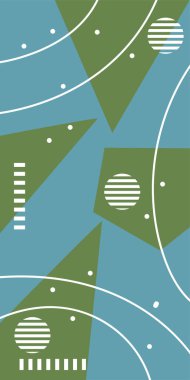 Geometrik Mozaik Sanat Akışkan Eğrileri, Kalın Çizgili ve Dekoratif Şekiller. Poster veya sosyal medya için soyut bir arkaplan. Grafik Mozaik Sanatı: Çizgiler, Eğriler ve Biçimlendirilmiş Geometrik Süsler