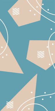 Geometrik Mozaik Sanat Akışkan Eğrileri, Kalın Çizgili ve Dekoratif Şekiller. Poster veya sosyal medya için soyut bir arkaplan. Grafik Mozaik Sanatı: Çizgiler, Eğriler ve Biçimlendirilmiş Geometrik Süsler