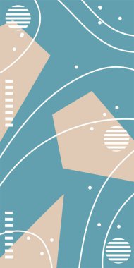 Geometrik Mozaik Sanat Akışkan Eğrileri, Kalın Çizgili ve Dekoratif Şekiller. Poster veya sosyal medya için soyut bir arkaplan. Grafik Mozaik Sanatı: Çizgiler, Eğriler ve Biçimlendirilmiş Geometrik Süsler