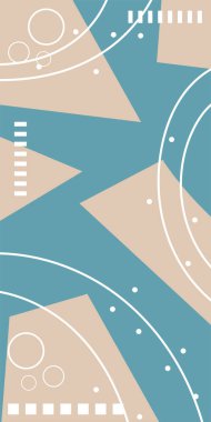 Geometrik Mozaik Sanat Akışkan Eğrileri, Kalın Çizgili ve Dekoratif Şekiller. Poster veya sosyal medya için soyut bir arkaplan. Grafik Mozaik Sanatı: Çizgiler, Eğriler ve Biçimlendirilmiş Geometrik Süsler