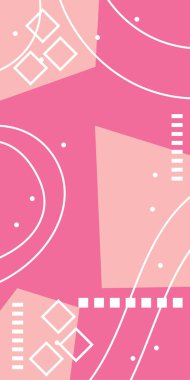 Geometrik Şekiller ve Dalgalı Çizgiler ile Çağdaş Sanat. Poster veya sosyal medya için soyut bir arkaplan. Soyut Geometrik Arkaplan Çizgileri, Eğriler, Mozaik Şekiller Vektör Sanatı