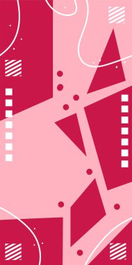 Geometrik Şekiller ve Dalgalı Çizgiler ile Çağdaş Sanat. Poster veya sosyal medya için soyut bir arkaplan. Soyut Geometrik Arkaplan Çizgileri, Eğriler, Mozaik Şekiller Vektör Sanatı