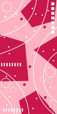 Geometrik Şekiller ve Dalgalı Çizgiler ile Çağdaş Sanat. Poster veya sosyal medya için soyut bir arkaplan. Soyut Geometrik Arkaplan Çizgileri, Eğriler, Mozaik Şekiller Vektör Sanatı