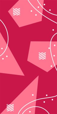 Geometrik Şekiller ve Dalgalı Çizgiler ile Çağdaş Sanat. Poster veya sosyal medya için soyut bir arkaplan. Soyut Geometrik Arkaplan Çizgileri, Eğriler, Mozaik Şekiller Vektör Sanatı