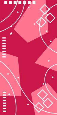 Geometrik Şekiller ve Dalgalı Çizgiler ile Çağdaş Sanat. Poster veya sosyal medya için soyut bir arkaplan. Soyut Geometrik Arkaplan Çizgileri, Eğriler, Mozaik Şekiller Vektör Sanatı