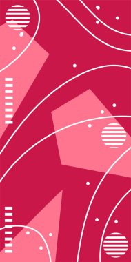 Geometrik Şekiller ve Dalgalı Çizgiler ile Çağdaş Sanat. Poster veya sosyal medya için soyut bir arkaplan. Soyut Geometrik Arkaplan Çizgileri, Eğriler, Mozaik Şekiller Vektör Sanatı