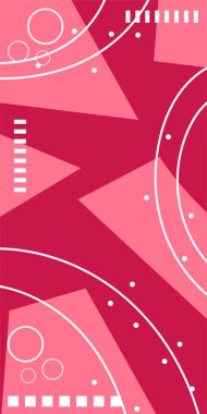 Geometrik Şekiller ve Dalgalı Çizgiler ile Çağdaş Sanat. Poster veya sosyal medya için soyut bir arkaplan. Soyut Geometrik Arkaplan Çizgileri, Eğriler, Mozaik Şekiller Vektör Sanatı