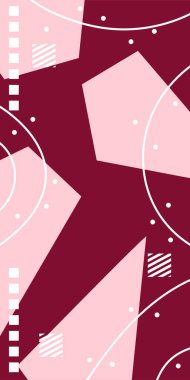 Geometrik Şekiller ve Dalgalı Çizgiler ile Çağdaş Sanat. Poster veya sosyal medya için soyut bir arkaplan. Soyut Geometrik Arkaplan Çizgileri, Eğriler, Mozaik Şekiller Vektör Sanatı