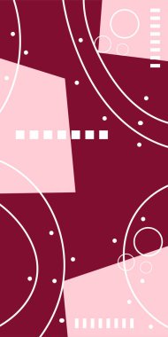 Geometrik Şekiller ve Dalgalı Çizgiler ile Çağdaş Sanat. Poster veya sosyal medya için soyut bir arkaplan. Soyut Geometrik Arkaplan Çizgileri, Eğriler, Mozaik Şekiller Vektör Sanatı