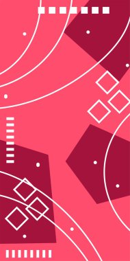 Geometrik Şekiller ve Dalgalı Çizgiler ile Çağdaş Sanat. Poster veya sosyal medya için soyut bir arkaplan. Soyut Geometrik Arkaplan Çizgileri, Eğriler, Mozaik Şekiller Vektör Sanatı