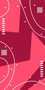 Geometrik Şekiller ve Dalgalı Çizgiler ile Çağdaş Sanat. Poster veya sosyal medya için soyut bir arkaplan. Soyut Geometrik Arkaplan Çizgileri, Eğriler, Mozaik Şekiller Vektör Sanatı