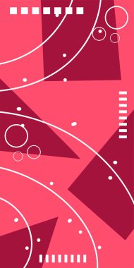 Geometrik Şekiller ve Dalgalı Çizgiler ile Çağdaş Sanat. Poster veya sosyal medya için soyut bir arkaplan. Soyut Geometrik Arkaplan Çizgileri, Eğriler, Mozaik Şekiller Vektör Sanatı