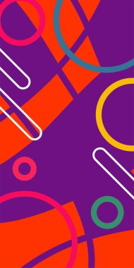 Geometrik Şekiller ve Dalgalı Çizgiler ile Çağdaş Sanat. Poster veya sosyal medya için soyut bir arkaplan. Soyut Geometrik Arkaplan Çizgileri, Eğriler, Mozaik Şekiller Vektör Sanatı