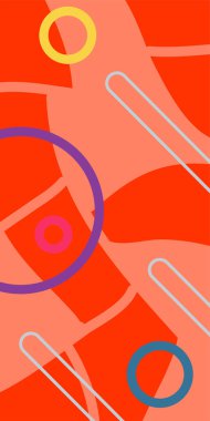 Geometrik Şekiller ve Dalgalı Çizgiler ile Çağdaş Sanat. Poster veya sosyal medya için soyut bir arkaplan. Soyut Geometrik Arkaplan Çizgileri, Eğriler, Mozaik Şekiller Vektör Sanatı