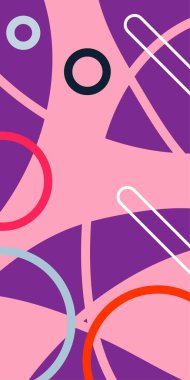 Çağdaş Çizgili Mozaik Tasarım ve Organik Geometrik Şekiller. Dinamik Soyut Kompozisyon Çizgileri, Girdap ve Geometrik Elementler. Poster veya sosyal medya için soyut arkaplan.