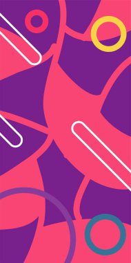 Çağdaş Çizgili Mozaik Tasarım ve Organik Geometrik Şekiller. Dinamik Soyut Kompozisyon Çizgileri, Girdap ve Geometrik Elementler. Poster veya sosyal medya için soyut arkaplan.