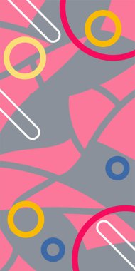 Çağdaş Çizgili Mozaik Tasarım ve Organik Geometrik Şekiller. Dinamik Soyut Kompozisyon Çizgileri, Girdap ve Geometrik Elementler. Poster veya sosyal medya için soyut arkaplan.