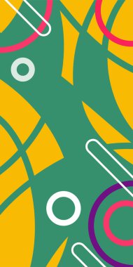 Çağdaş Çizgili Mozaik Tasarım ve Organik Geometrik Şekiller. Dinamik Soyut Kompozisyon Çizgileri, Girdap ve Geometrik Elementler. Poster veya sosyal medya için soyut arkaplan.