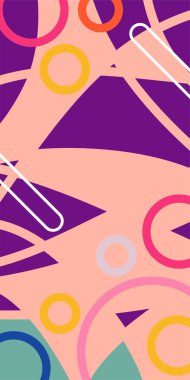 Çağdaş Çizgili Mozaik Tasarım ve Organik Geometrik Şekiller. Dinamik Soyut Kompozisyon Çizgileri, Girdap ve Geometrik Elementler. Poster veya sosyal medya için soyut arkaplan.