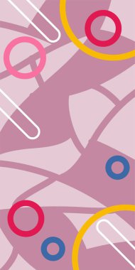 Çağdaş Çizgili Mozaik Tasarım ve Organik Geometrik Şekiller. Dinamik Soyut Kompozisyon Çizgileri, Girdap ve Geometrik Elementler. Poster veya sosyal medya için soyut arkaplan.