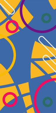 Dinamik Soyut Kompozisyon Çizgileri, Girdap ve Geometrik Elementler. Oyuncu Soyut Arkaplan Çizgileri, Eğriler ve Mozaik benzeri elementler: Çizgiler, Eğriler ve Biçimlendirilmiş Geometrik Süsler. 