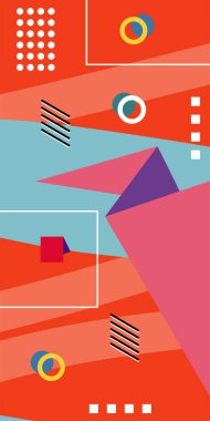 Dinamik Soyut Kompozisyon Çizgileri, Girdap ve Geometrik Elementler. Oyuncu Soyut Arkaplan Çizgileri, Eğriler ve Mozaik benzeri elementler: Çizgiler, Eğriler ve Biçimlendirilmiş Geometrik Süsler. 