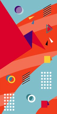 Dinamik Soyut Kompozisyon Çizgileri, Girdap ve Geometrik Elementler. Oyuncu Soyut Arkaplan Çizgileri, Eğriler ve Mozaik benzeri elementler: Çizgiler, Eğriler ve Biçimlendirilmiş Geometrik Süsler. 