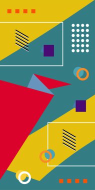 Çağdaş Çizgili Mozaik Tasarım ve Organik Geometrik Şekiller. Oyuncu Soyut Arkaplan Çizgileri, Eğriler ve Mozaik benzeri elementler: Çizgiler, Eğriler ve Biçimlendirilmiş Geometrik Süsler. 