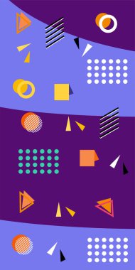 Çağdaş Çizgili Mozaik Tasarım ve Organik Geometrik Şekiller. Oyuncu Soyut Arkaplan Çizgileri, Eğriler ve Mozaik benzeri elementler: Çizgiler, Eğriler ve Biçimlendirilmiş Geometrik Süsler. 