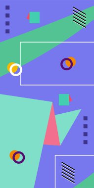 Çağdaş Çizgili Mozaik Tasarım ve Organik Geometrik Şekiller. Oyuncu Soyut Arkaplan Çizgileri, Eğriler ve Mozaik benzeri elementler: Çizgiler, Eğriler ve Biçimlendirilmiş Geometrik Süsler. 