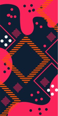 Soyut Vektör Deseninde Kalın Çizgiler ve Sıvı Eğriler. Grafik Mozaik Sanat: Çizgiler, Eğriler ve Şekillendirilmiş Geometrik Süsler. Vektör Soyut Arkaplan Çizgileri, Eğriler ve Dekoratif Mozaik Şekiller. 