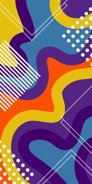 Soyut Vektör Deseninde Kalın Çizgiler ve Sıvı Eğriler. Grafik Mozaik Sanat: Çizgiler, Eğriler ve Şekillendirilmiş Geometrik Süsler. Vektör Soyut Arkaplan Çizgileri, Eğriler ve Dekoratif Mozaik Şekiller. 