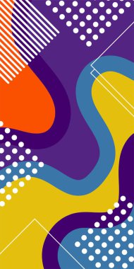 Soyut Vektör Deseninde Kalın Çizgiler ve Sıvı Eğriler. Grafik Mozaik Sanat: Çizgiler, Eğriler ve Şekillendirilmiş Geometrik Süsler. Vektör Soyut Arkaplan Çizgileri, Eğriler ve Dekoratif Mozaik Şekiller. 