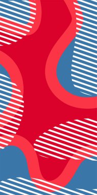 Soyut Vektör Deseninde Kalın Çizgiler ve Sıvı Eğriler. Grafik Mozaik Sanat: Çizgiler, Eğriler ve Şekillendirilmiş Geometrik Süsler. Vektör Soyut Arkaplan Çizgileri, Eğriler ve Dekoratif Mozaik Şekiller. 