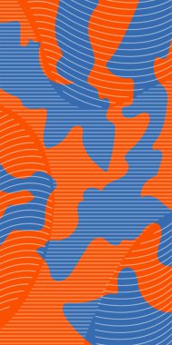 Soyut Vektör Deseninde Kalın Çizgiler ve Sıvı Eğriler. Grafik Mozaik Sanat: Çizgiler, Eğriler ve Şekillendirilmiş Geometrik Süsler. Vektör Soyut Arkaplan Çizgileri, Eğriler ve Dekoratif Mozaik Şekiller. 